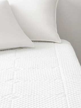 The Company Store Comfort Cushion Quilted Memory Foam Mattress Pad White Queen